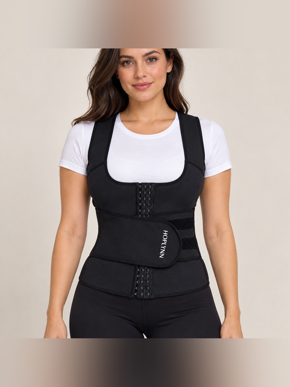 HOPLYNN Black Posture Support Corset Waist Trainer Vest